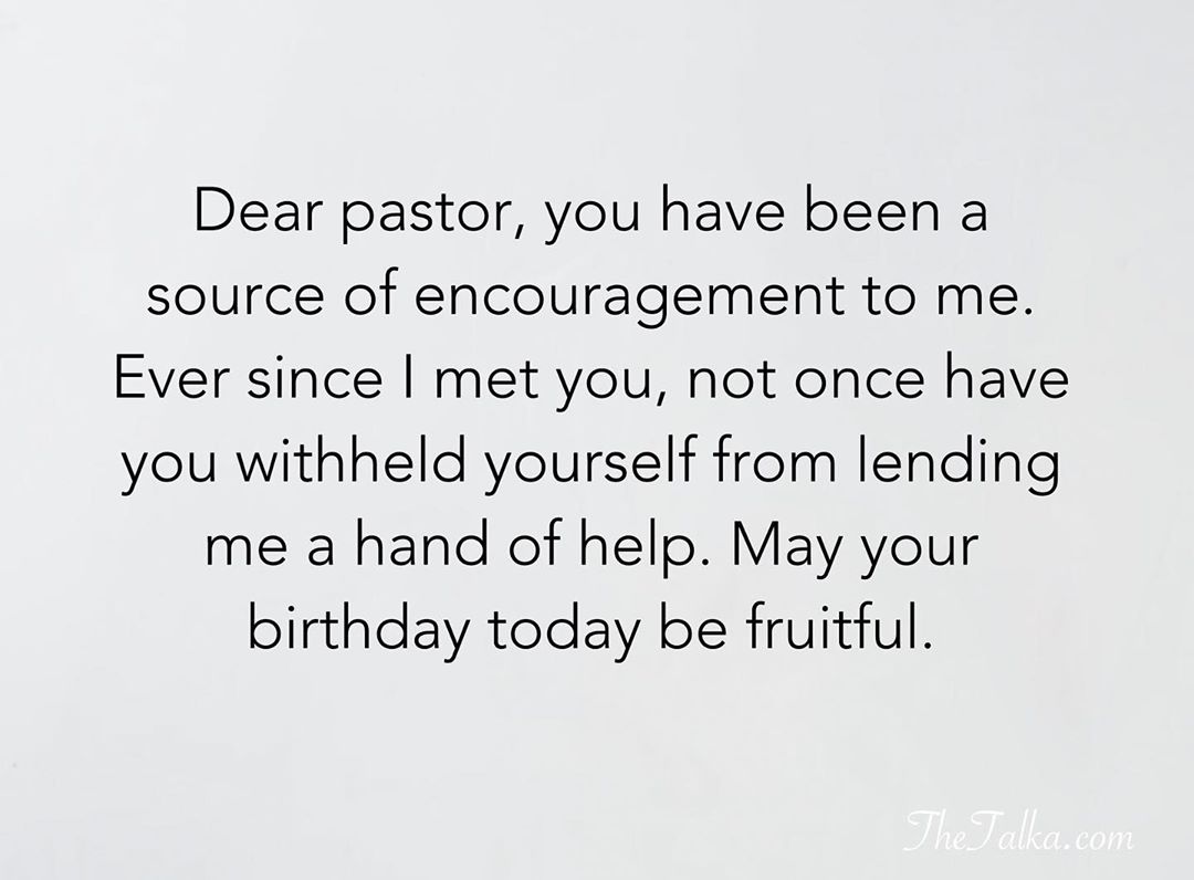 Birthday Wishes For Pastor